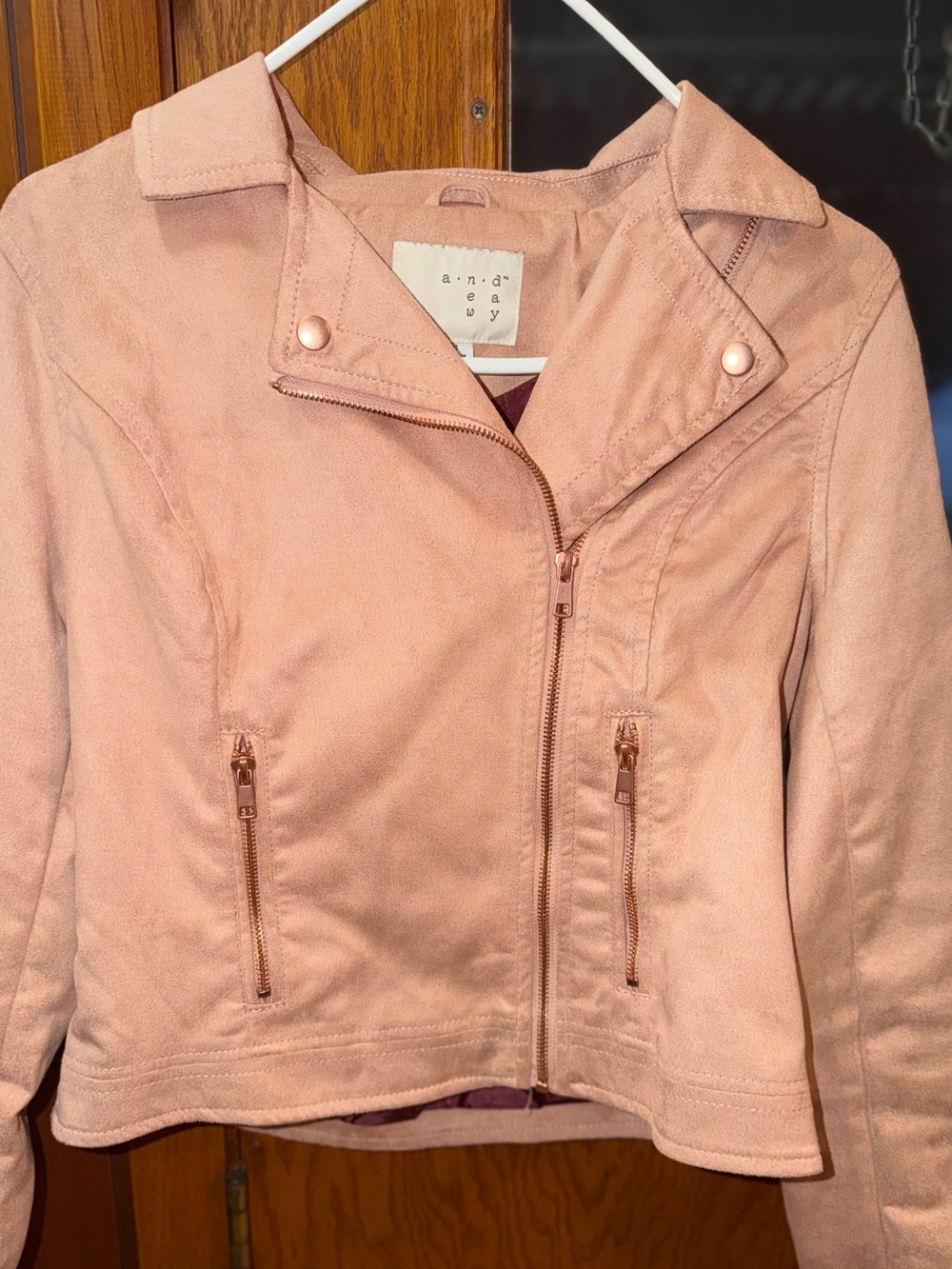 A New Day Faux Suede Moto Jacket Size S